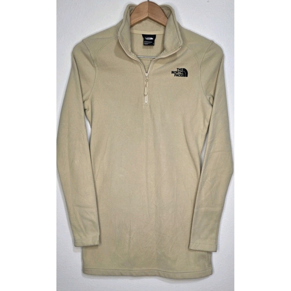 The North Face Women Glacier Fleece Dress Woman S Beige Winter Fall Long Sleeve - Picture 3 of 11